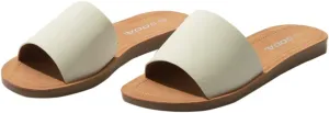 Soda Shoes Efron-S Women Flip Flops Basic Plain Slippers Slip On Sandals Slides Casual Peep Toe Beach