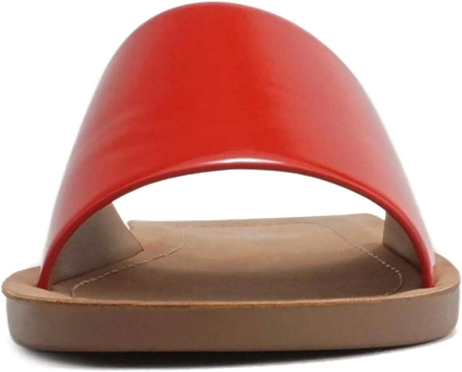 Soda Shoes Efron-S Women Flip Flops Basic Plain Slippers Slip On Sandals Slides Casual Peep Toe Beach