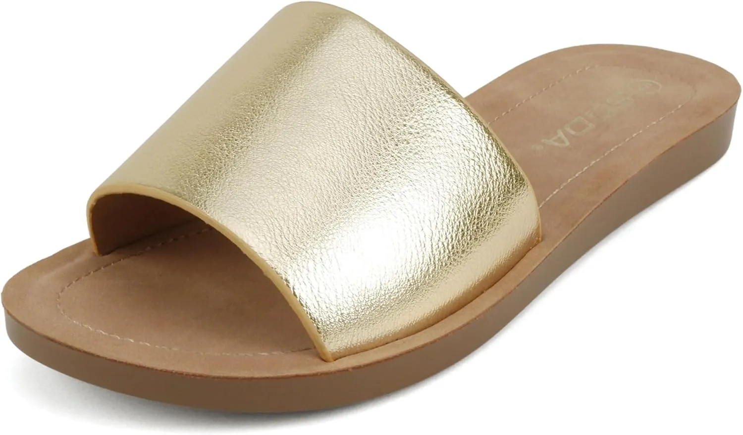 Soda Shoes Efron-S Women Flip Flops Basic Plain Slippers Slip On Sandals Slides Casual Peep Toe Beach