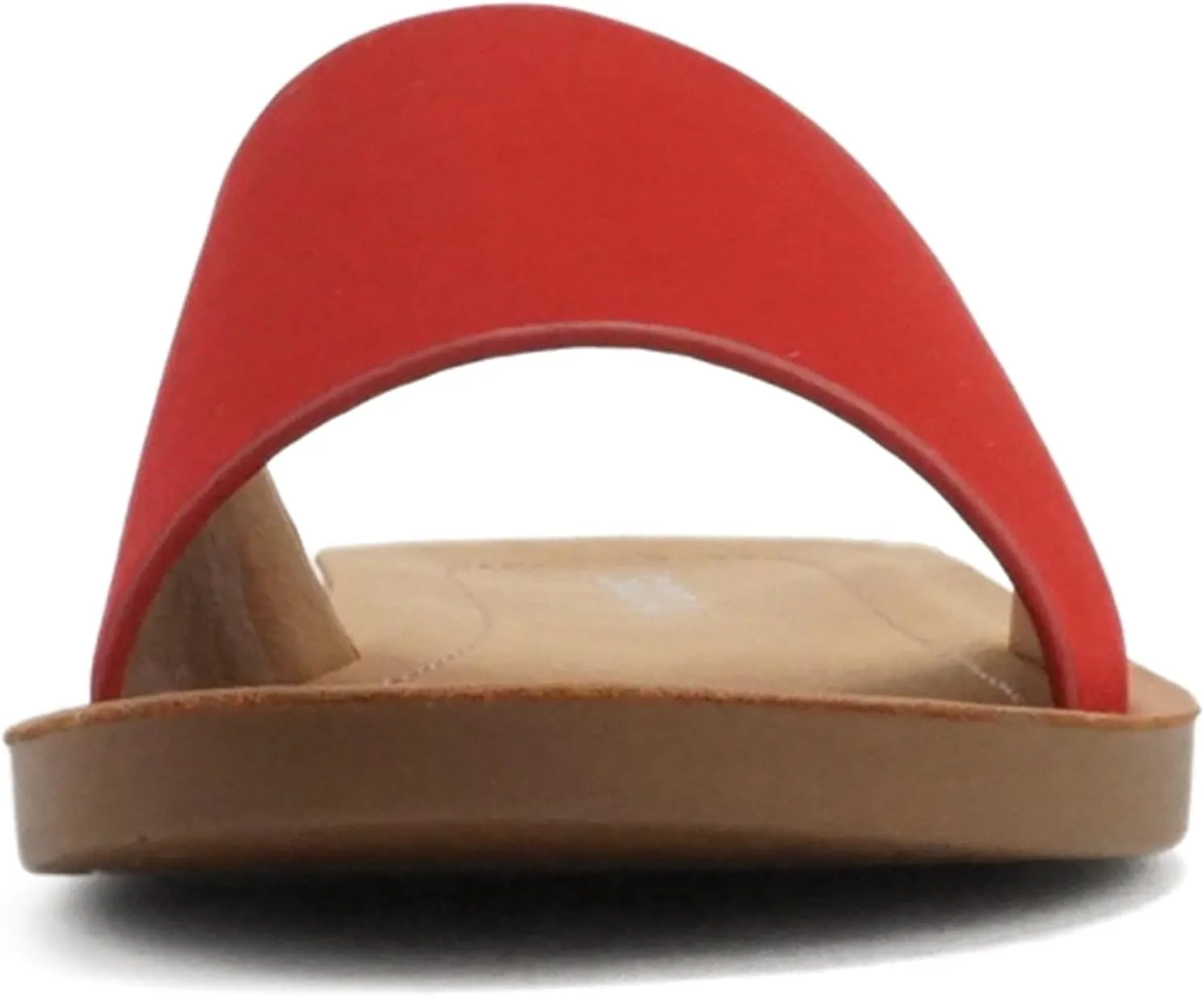 Soda Shoes Efron-S Women Flip Flops Basic Plain Slippers Slip On Sandals Slides Casual Peep Toe Beach