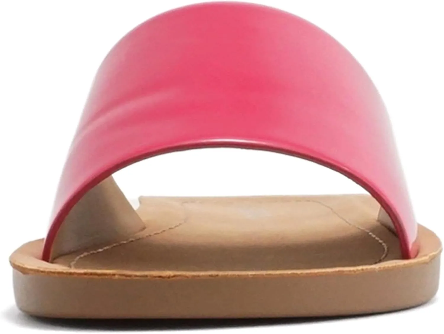 Soda Shoes Efron-S Women Flip Flops Basic Plain Slippers Slip On Sandals Slides Casual Peep Toe Beach