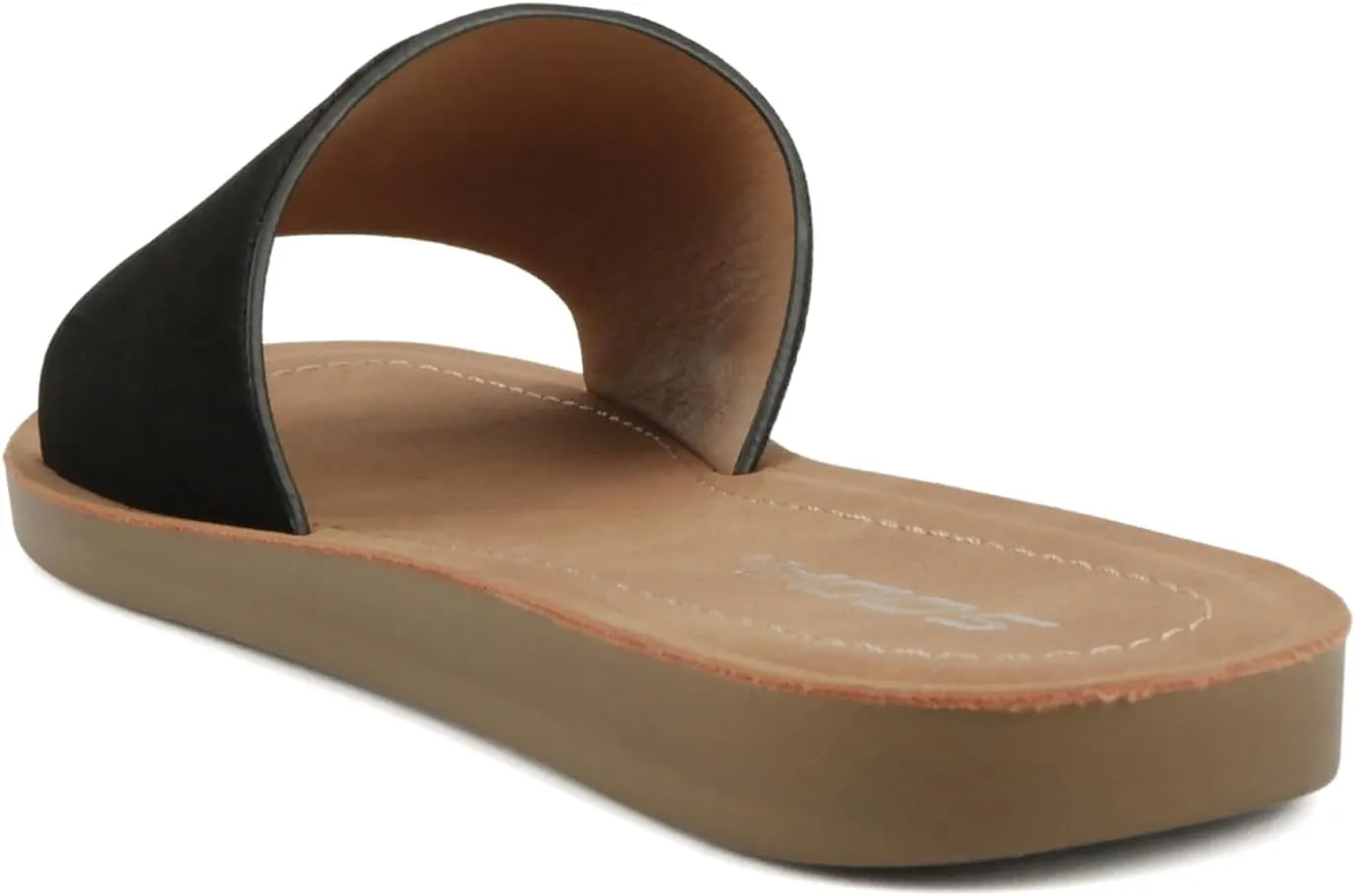 Soda Shoes Efron-S Women Flip Flops Basic Plain Slippers Slip On Sandals Slides Casual Peep Toe Beach