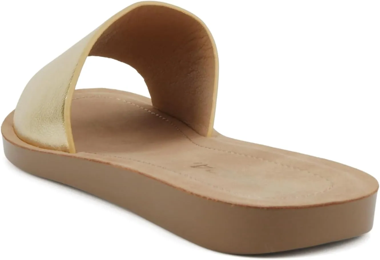 Soda Shoes Efron-S Women Flip Flops Basic Plain Slippers Slip On Sandals Slides Casual Peep Toe Beach