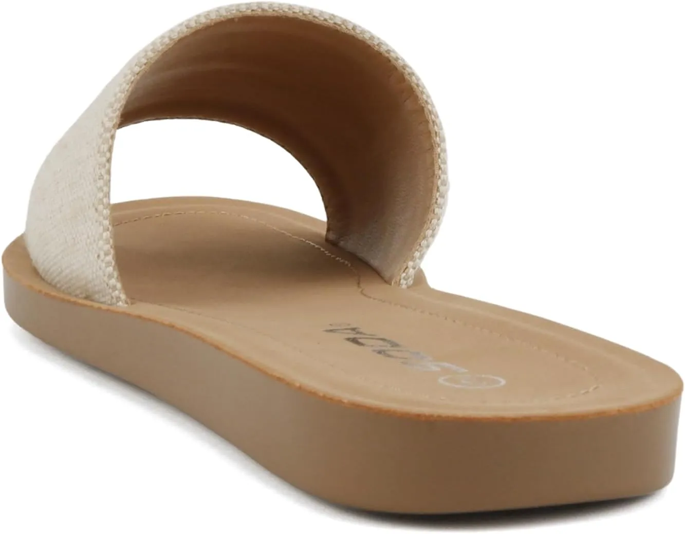 Soda Shoes Efron-S Women Flip Flops Basic Plain Slippers Slip On Sandals Slides Casual Peep Toe Beach