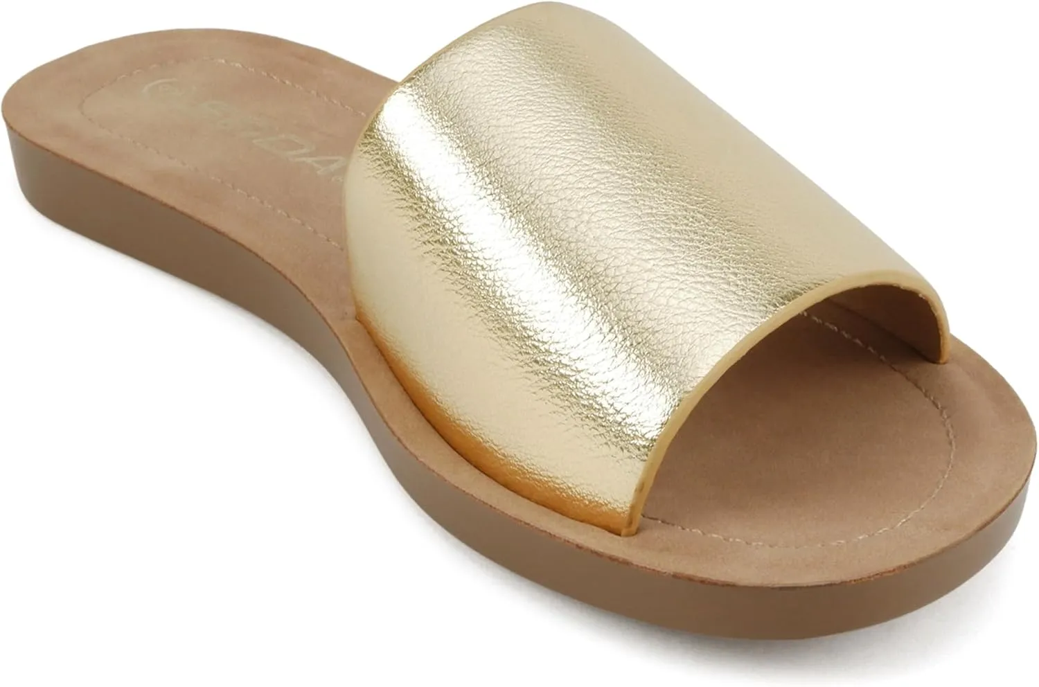 Soda Shoes Efron-S Women Flip Flops Basic Plain Slippers Slip On Sandals Slides Casual Peep Toe Beach