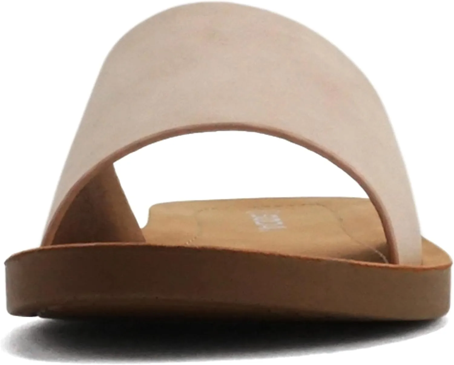 Soda Shoes Efron-S Women Flip Flops Basic Plain Slippers Slip On Sandals Slides Casual Peep Toe Beach