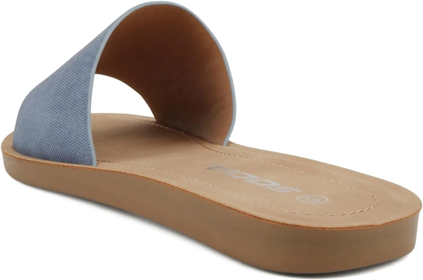 Soda Shoes Efron-S Women Flip Flops Basic Plain Slippers Slip On Sandals Slides Casual Peep Toe Beach