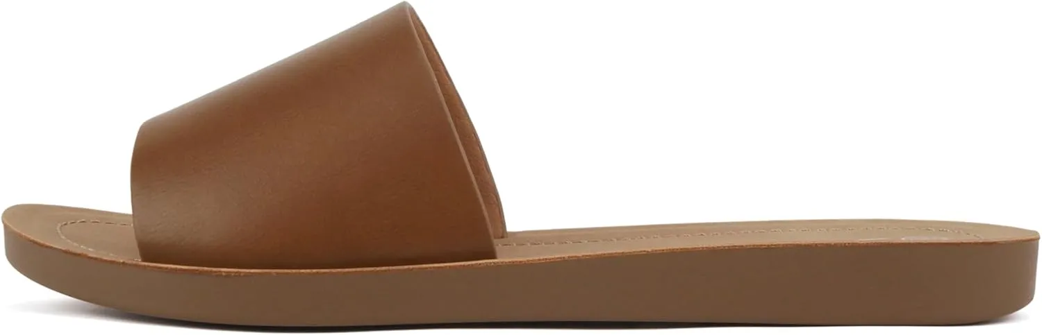 Soda Shoes Efron-S Women Flip Flops Basic Plain Slippers Slip On Sandals Slides Casual Peep Toe Beach