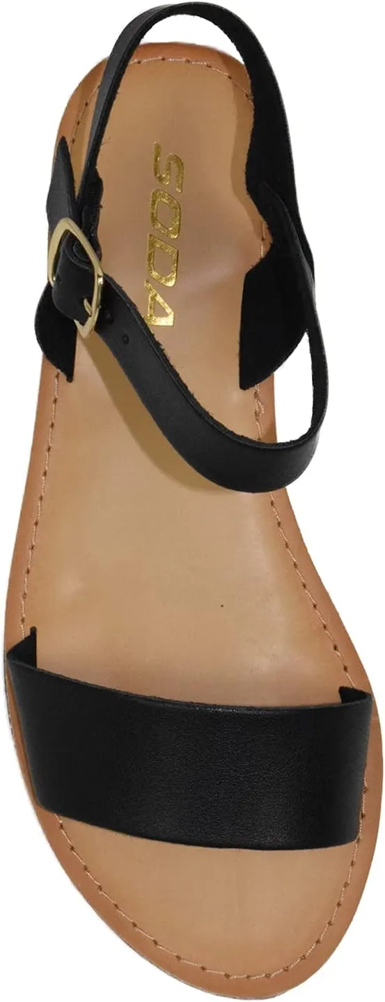 Soda Shoes Women Basic Gladiator Sandals Ankle Strap Open Toe BIGBOSS-S