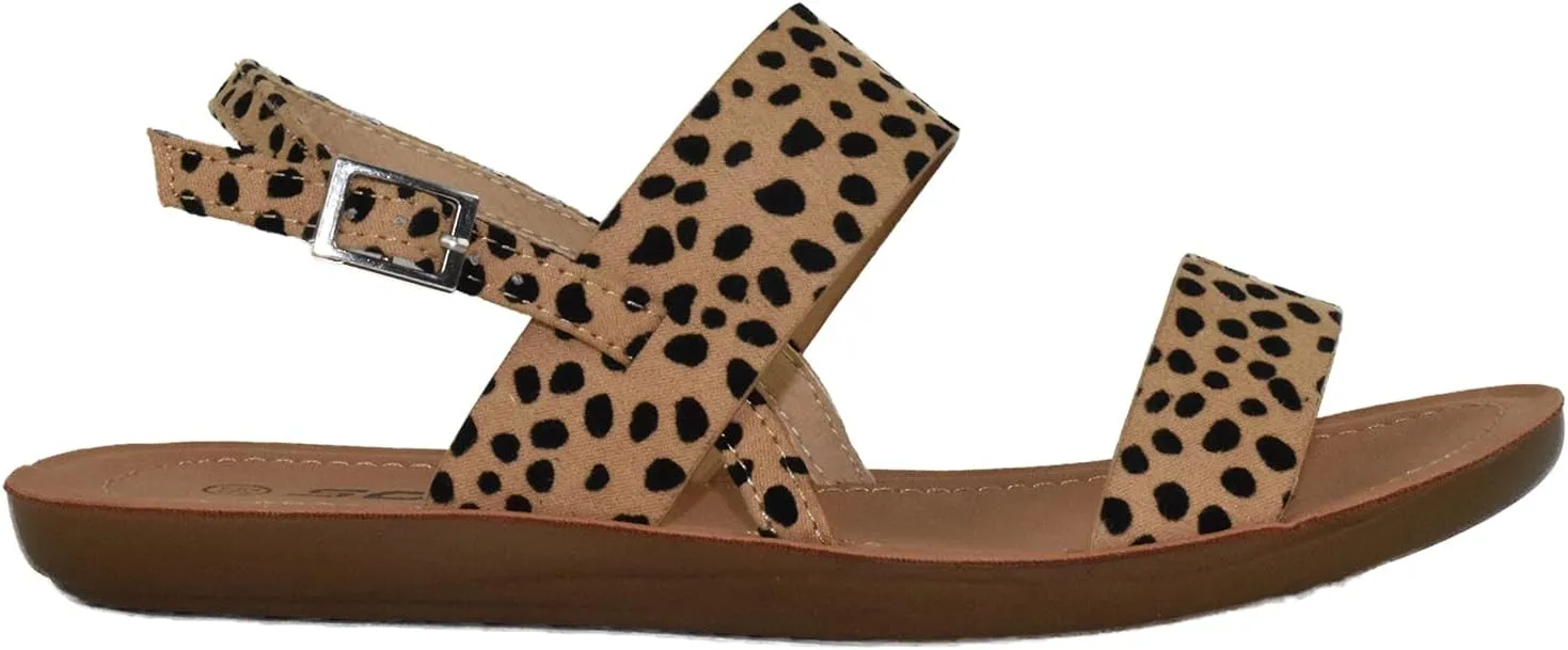 Soda Shoes Women Flat Basic Sandals Buckle Ankle Double Straps Member-S