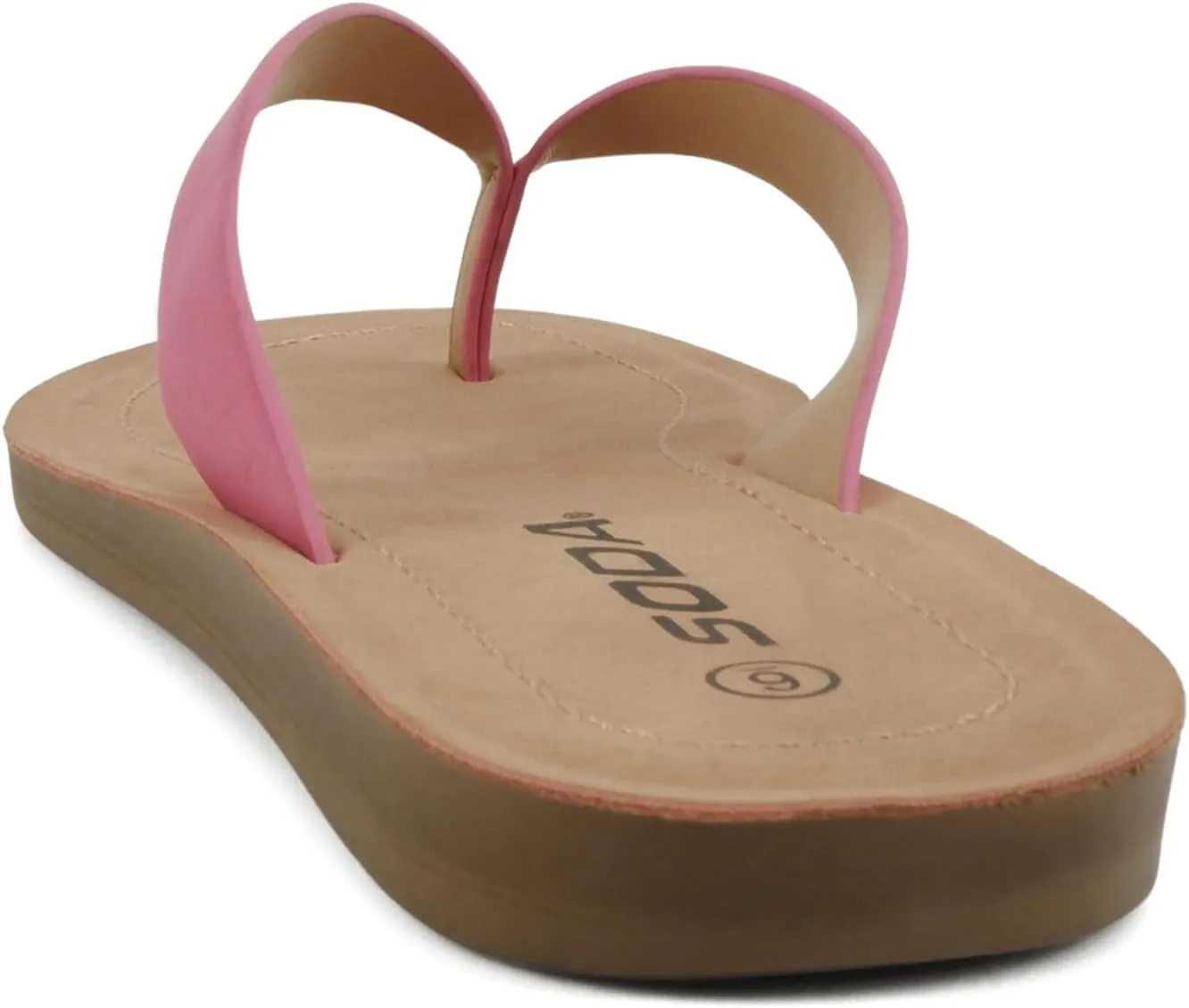 Soda Shoes Women Flip Flops Basic Plain Slippers Thongs Sandals Strap Casual Beach Ella-S