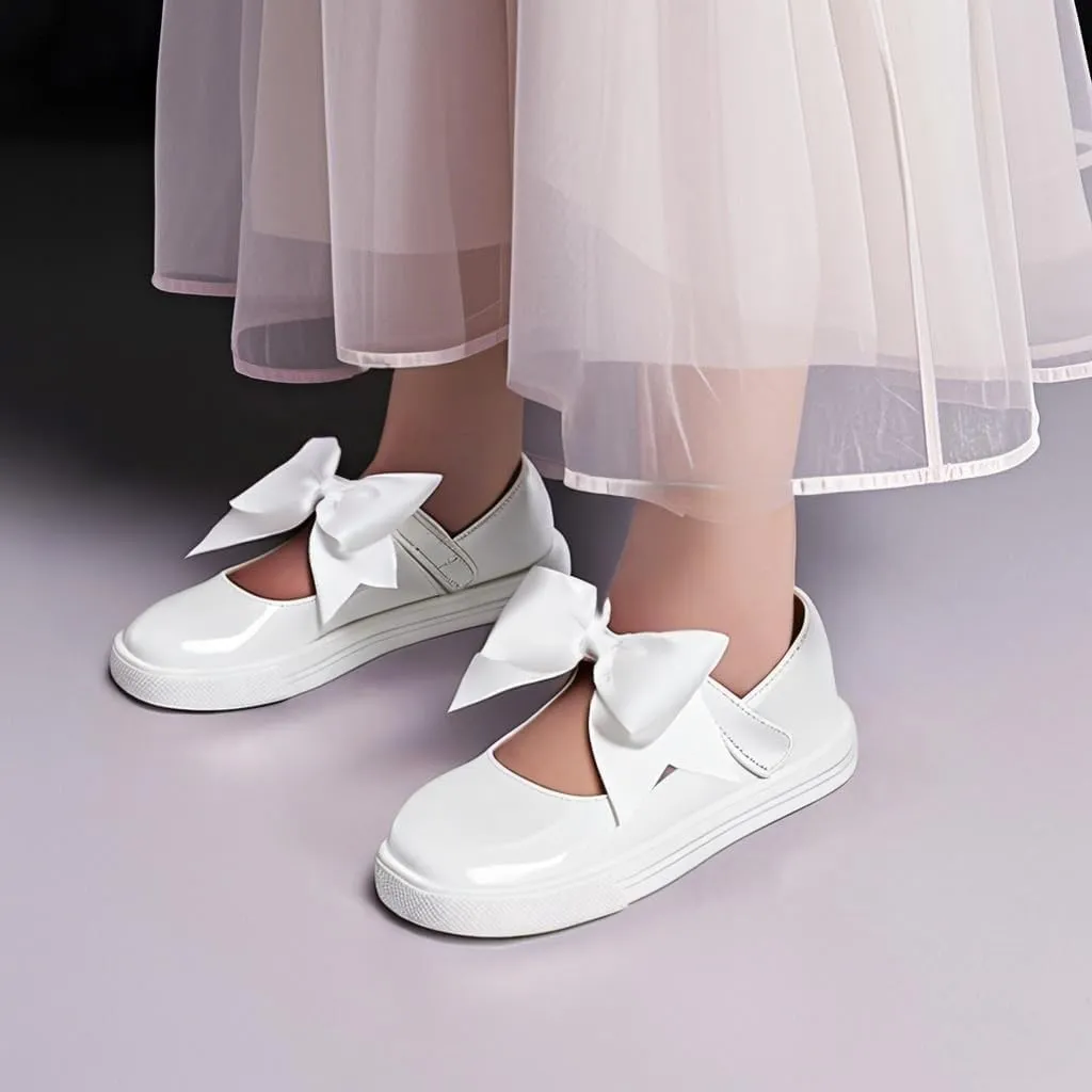 Sparkly Sneakers for Girls 3-12 Years Slip-On Comfort Fit Casual Princess Shoes