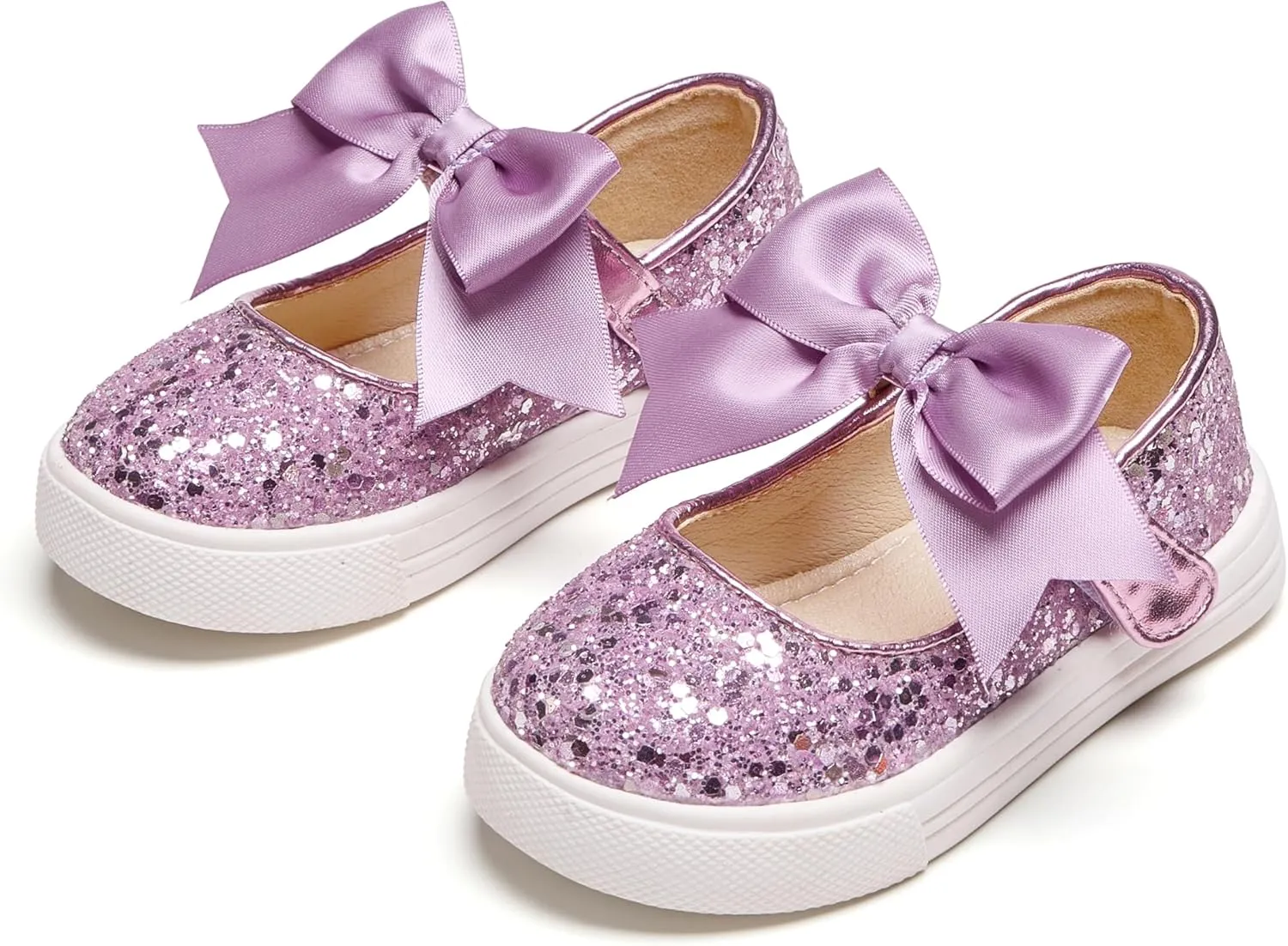 Sparkly Sneakers for Girls 3-12 Years Slip-On Comfort Fit Casual Princess Shoes