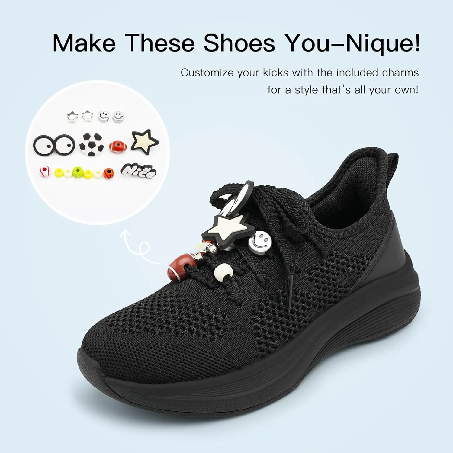 Stelle Girls Sneakers Kids Tennis Running Shoes Athletic Lace Up Non Slip Lightweight Breathable Sport Rainbow Shoes for Toddler/Little Kid/Big Kid