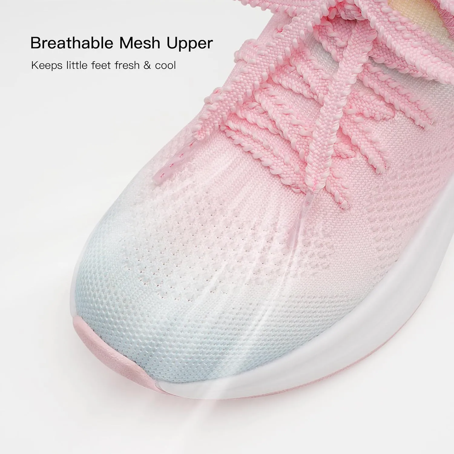 Stelle Girls Sneakers Kids Tennis Running Shoes Athletic Lace Up Non Slip Lightweight Breathable Sport Rainbow Shoes for Toddler/Little Kid/Big Kid