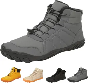StoneLiquid Hike Barefoot Footwear Shoes Womens Men, Winter Thickened Non-Slip Snow Boots with Wide Toe Box