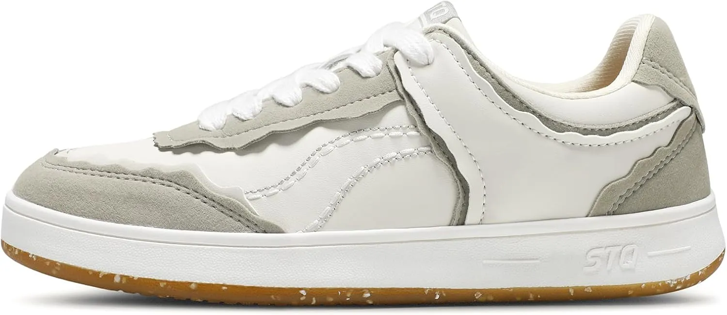 STQ Fashion Sneakers for Women | Lace Up Tennis Shoes Non Slip Comfortable Walking Sneakers
