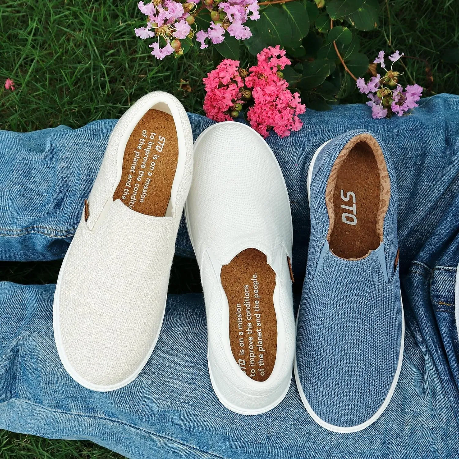STQ Wide Toe Box Slip On Shoes for Women | Business Casual Shoes for Women Trendy Fashion Sneakers Lightweight Loafers Shoes