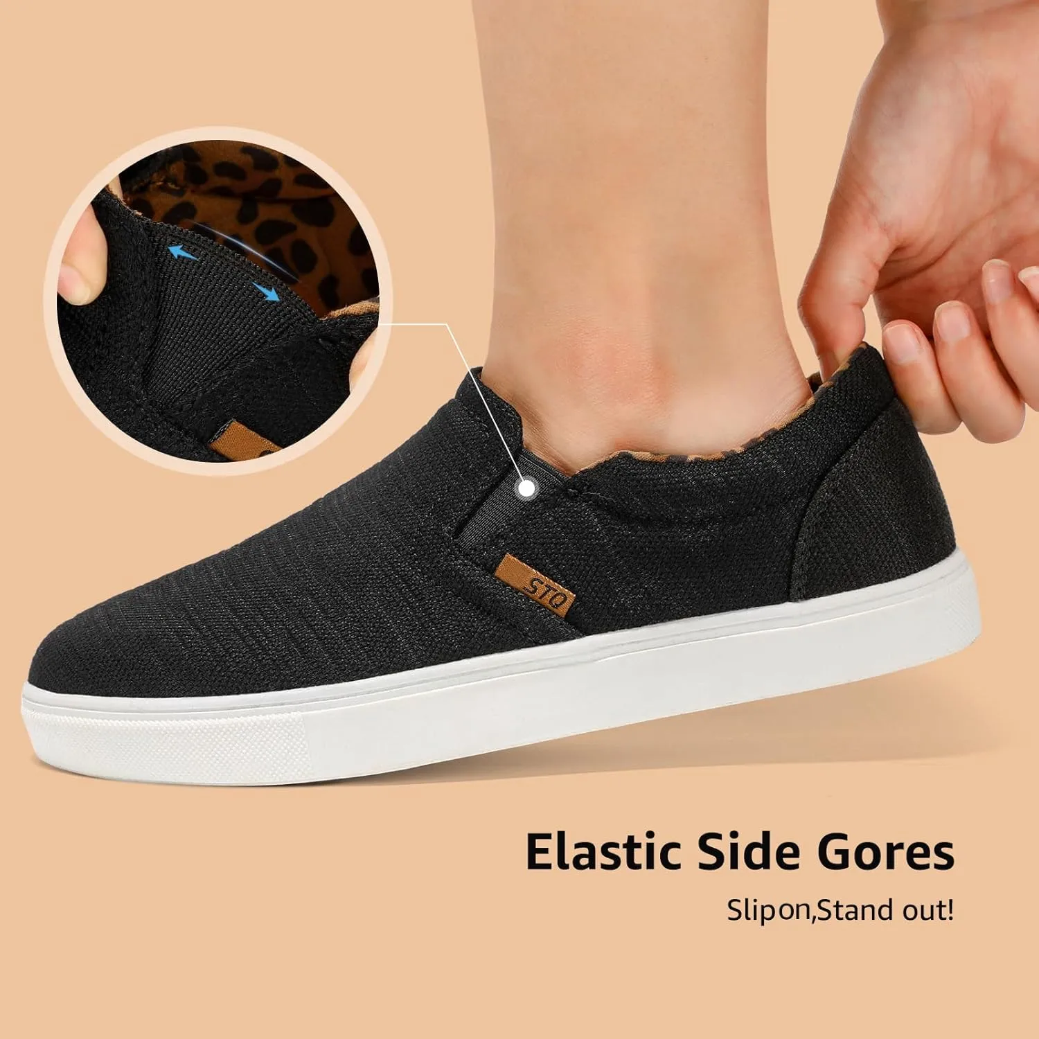 STQ Wide Toe Box Slip On Shoes for Women | Business Casual Shoes for Women Trendy Fashion Sneakers Lightweight Loafers Shoes