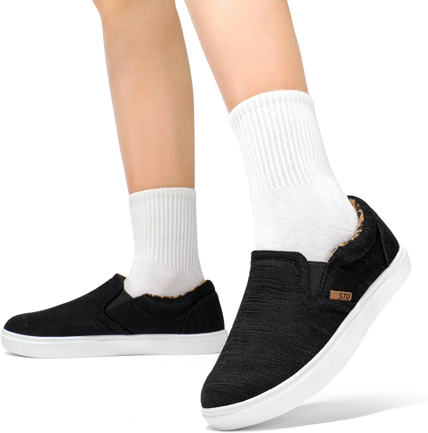 STQ Wide Toe Box Slip On Shoes for Women | Business Casual Shoes for Women Trendy Fashion Sneakers Lightweight Loafers Shoes