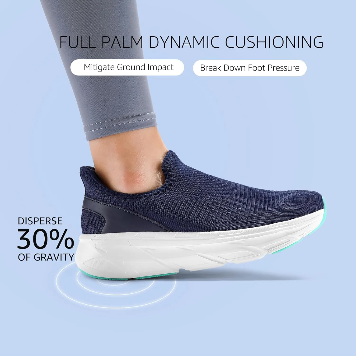 STQ Womens Slip on Shoes Breathable Lightweight Orthopedic Walking Shoes Workout Gym Sports Athletic Sneakers