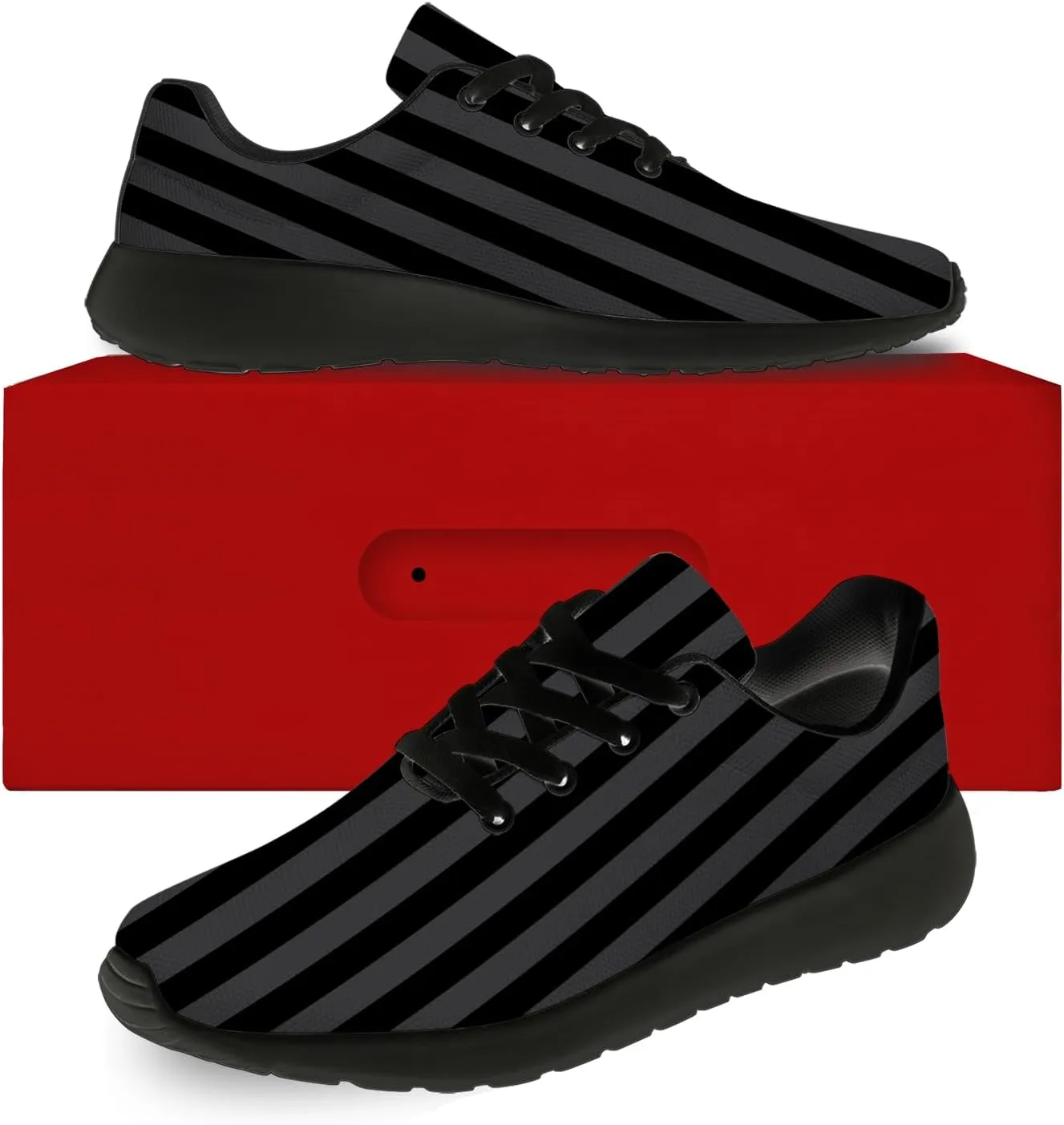 Striped Tennis Shoes for Men Women Running Walking Shoes Gym Athletic Sneakers Gifts for Mom Dad