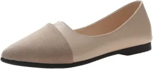 Suede Flat Shoes for Women Comfort Slip On Loafers Pointed Toe Ballet Flats Shoes Casual Dress Shoe Nude Flats
