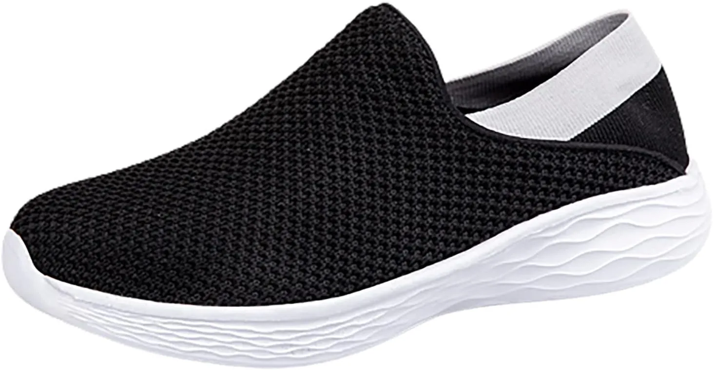 Summer Comfortable Lightweight Walking Shoes Single Mesh Breathable Shoes Anti Slip Internationalist Women Sneaker (Black, 7)