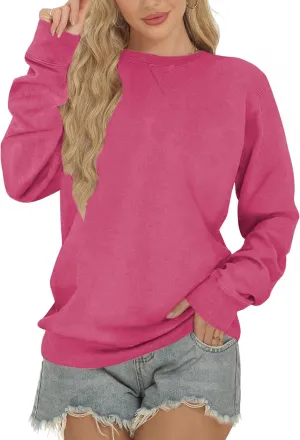 Sweatshirts for Women, Crewneck Casual Sweatshirts Woman Loose Fit Long Sleeve Pullover Tops Cute Soft Shirt