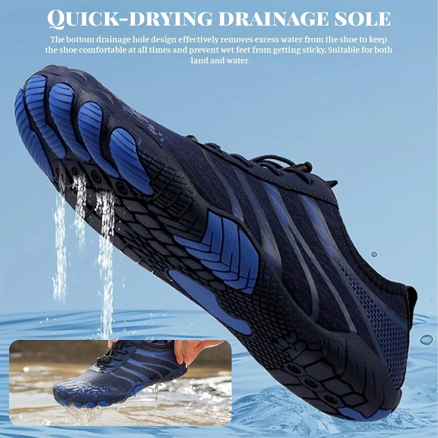 Thatrich Grounded Footwear for Women Men Wide Toe Box Sneakers Waterproof Hiking Running Shoe Non Slip Barefoot Shoes Quick Dry Athletic Running Sports Walking Spring Summer Beach Wear Unisex Sneaker
