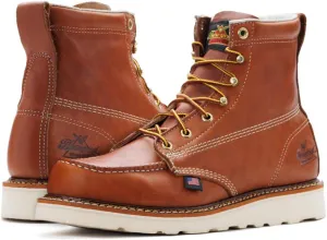 Thorogood American Heritage 6” Steel Toe Work Boots for Men - Full-Grain Leather with Moc Toe, Slip-Resistant Wedge Outsole, and Comfort Insole; EH Rated