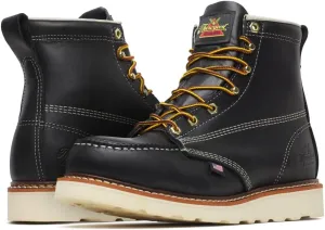 Thorogood American Heritage 6” Steel Toe Work Boots for Men - Full-Grain Leather with Moc Toe, Slip-Resistant Wedge Outsole, and Comfort Insole; EH Rated