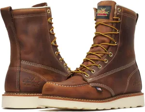 Thorogood American Heritage 8” Moc Toe Work Boots for Men Made with Full-Grain Leather, Soft Toe, Slip-Resistant Wedge Outsole and Comfort Footbed; EH Rated