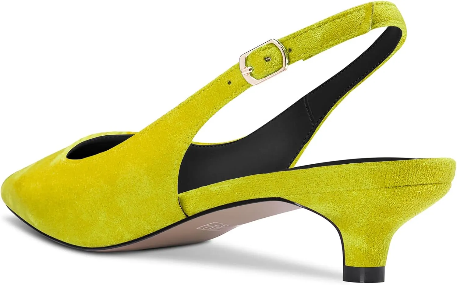 TNYNFBEB Women Kitten Heel Close Square Toe Sandals Pumps Ankle Strap Buckle Prom Cute Basic Classic 1.4 Inches Heels