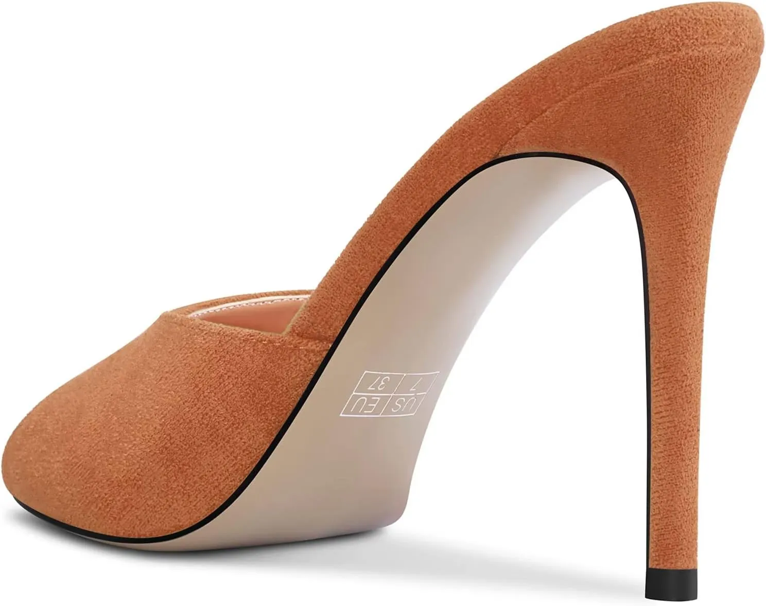 TNYNFBEB Women Stiletto High Heel Peep Open Toe Sandals Slingback Slip-on Wedding Office Cute Basic Classic 3.9 Inches Heels