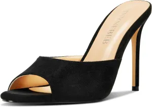 TNYNFBEB Women Stiletto High Heel Peep Open Toe Sandals Slingback Slip-on Wedding Office Cute Basic Classic 3.9 Inches Heels