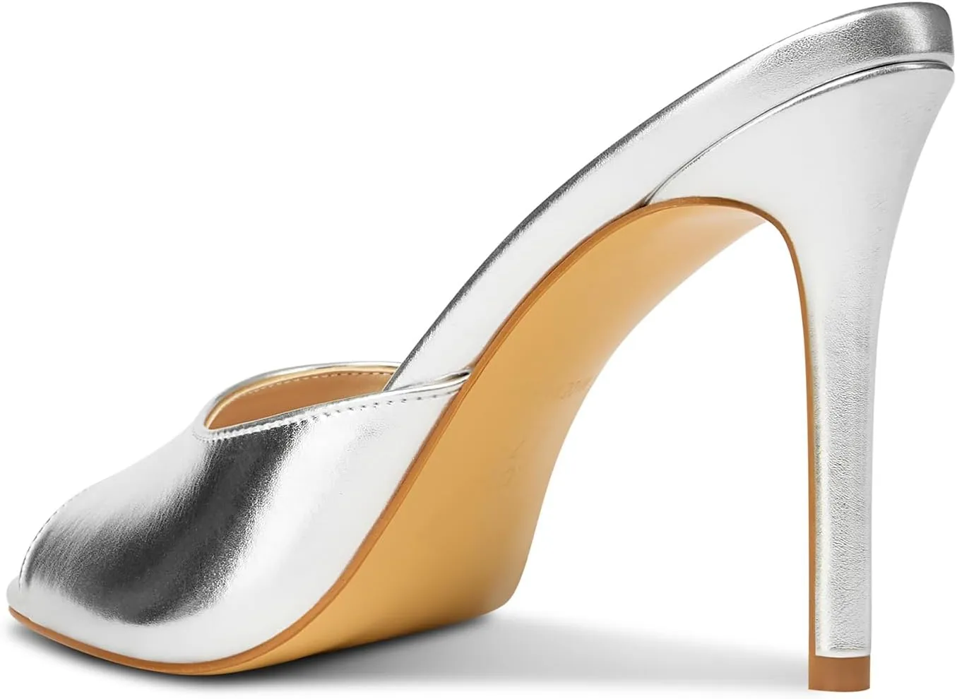 TNYNFBEB Women Stiletto High Heel Peep Open Toe Sandals Slingback Slip-on Wedding Office Cute Basic Classic 3.9 Inches Heels
