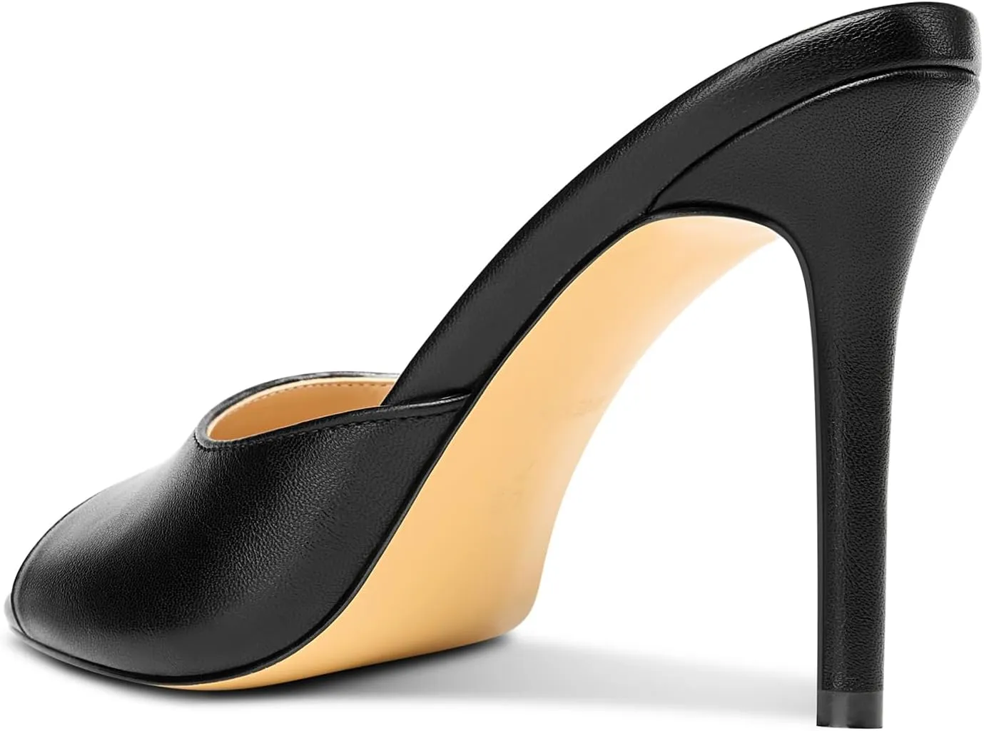 TNYNFBEB Women Stiletto High Heel Peep Open Toe Sandals Slingback Slip-on Wedding Office Cute Basic Classic 3.9 Inches Heels