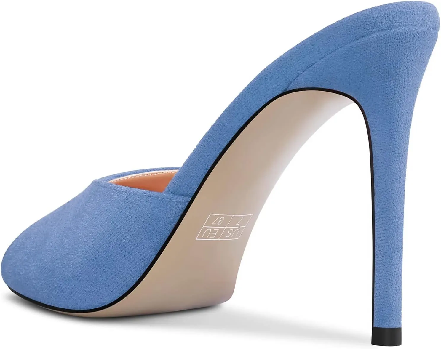 TNYNFBEB Women Stiletto High Heel Peep Open Toe Sandals Slingback Slip-on Wedding Office Cute Basic Classic 3.9 Inches Heels