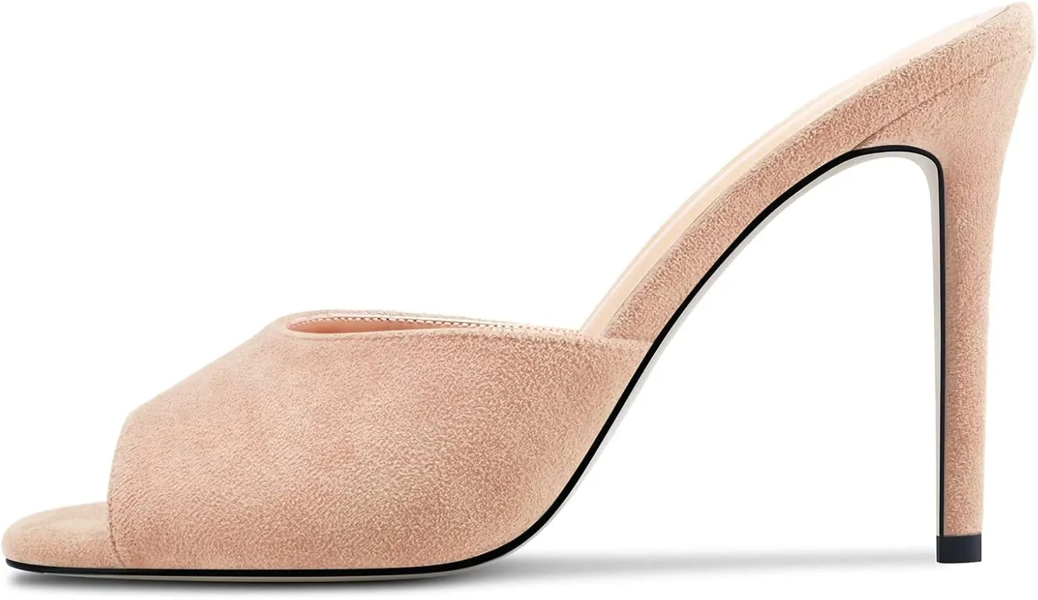 TNYNFBEB Women Stiletto High Heel Peep Open Toe Sandals Slingback Slip-on Wedding Office Cute Basic Classic 3.9 Inches Heels