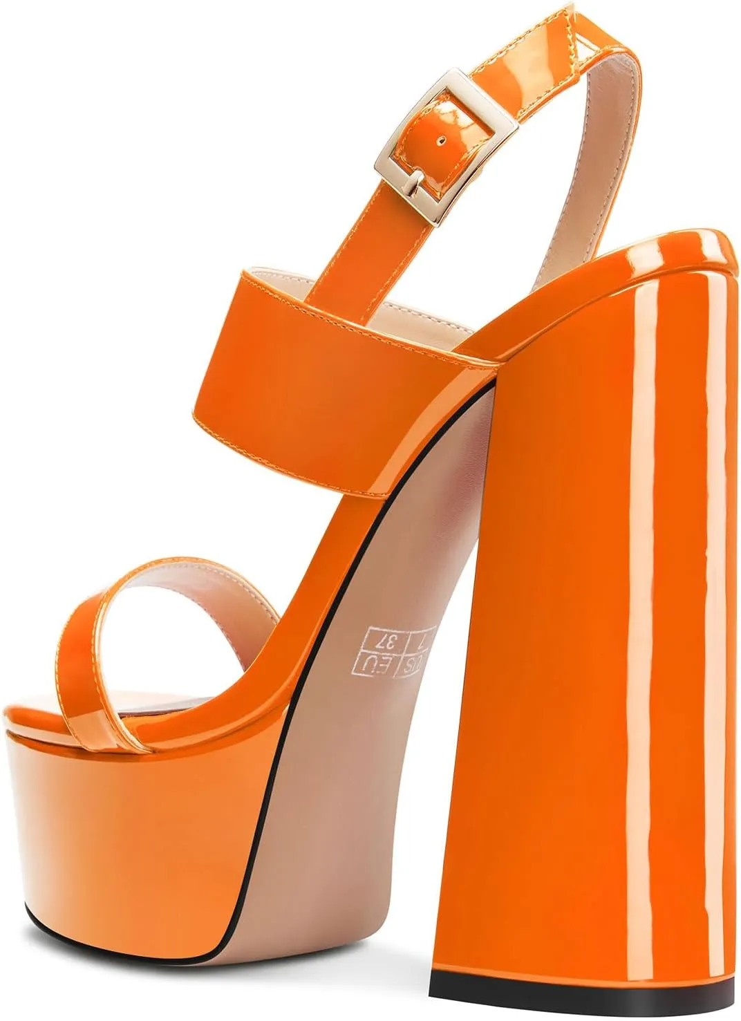 TNYNFBEB Womens Chunky Block High Platform Heel Peep Open Toe Sandals Ankle Strap Buckle Party Cute 5.9 Inches Heels