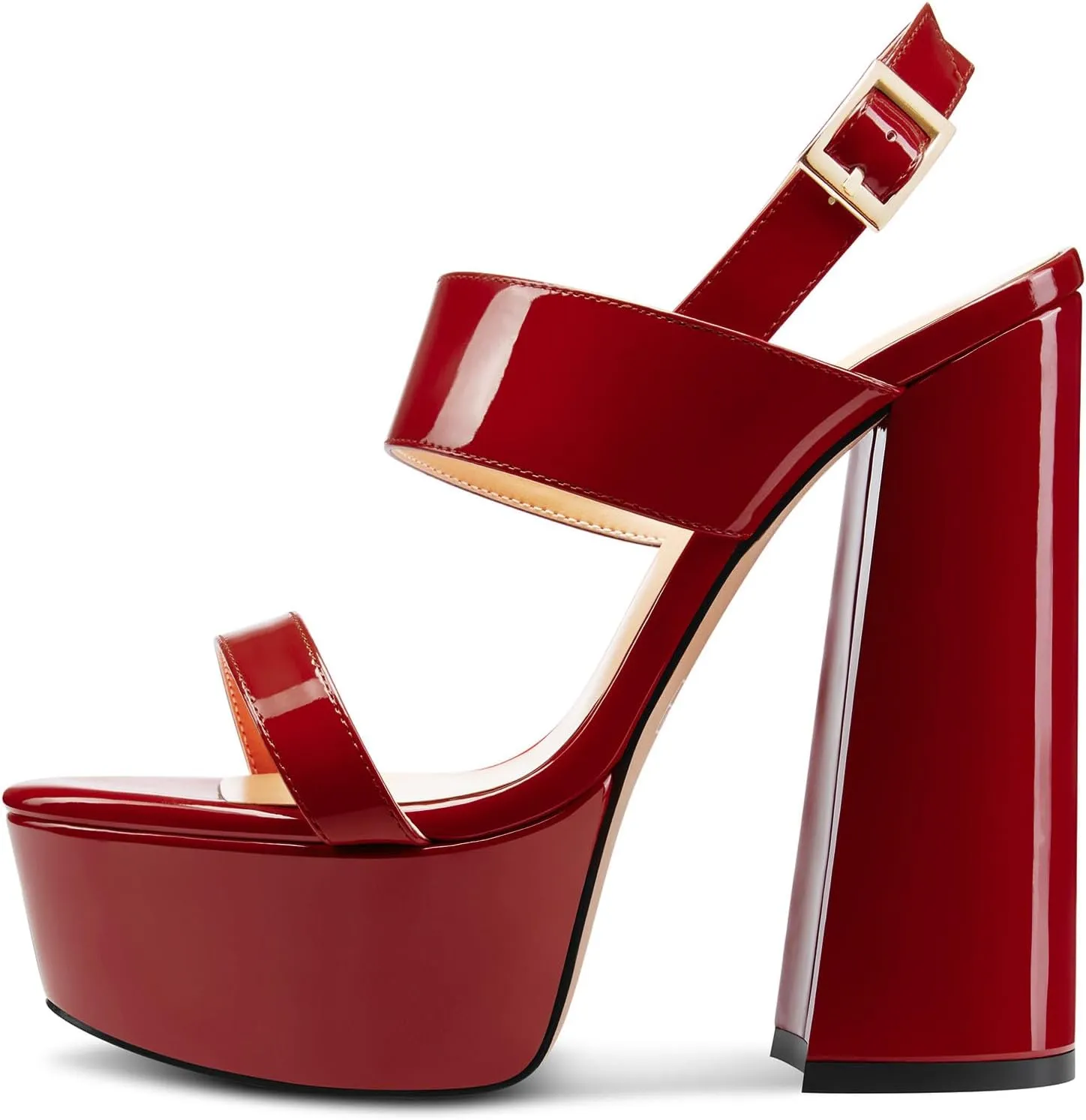 TNYNFBEB Womens Chunky Block High Platform Heel Peep Open Toe Sandals Ankle Strap Buckle Party Cute 5.9 Inches Heels