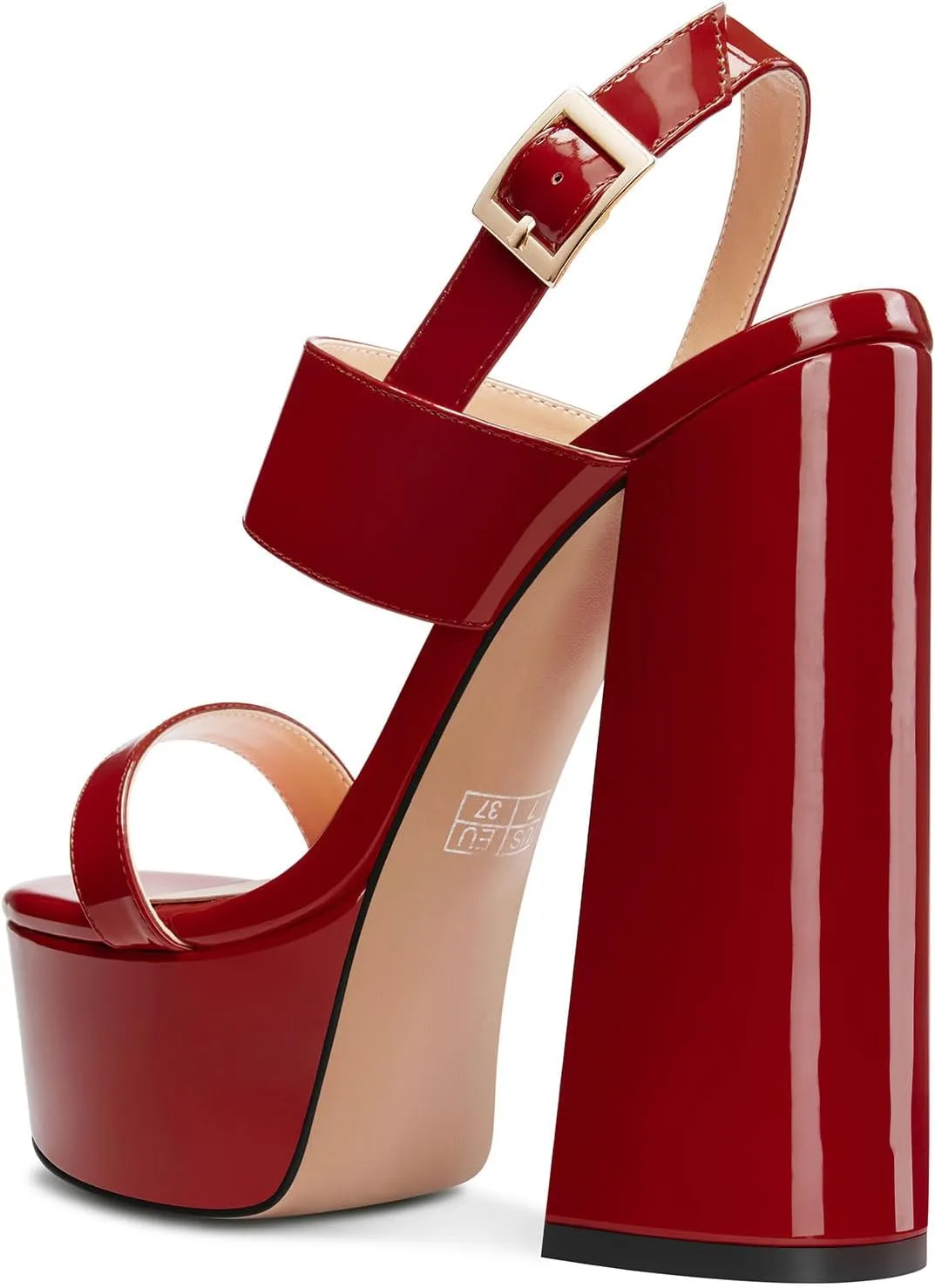TNYNFBEB Womens Chunky Block High Platform Heel Peep Open Toe Sandals Ankle Strap Buckle Party Cute 5.9 Inches Heels