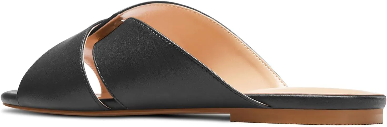 TNYNFBEB Womens Low Heel Peep Open Square Toe Sandals Flats Shoes Slingback Slip-on Party Basic Classic Summer 0.4 Inches Heels