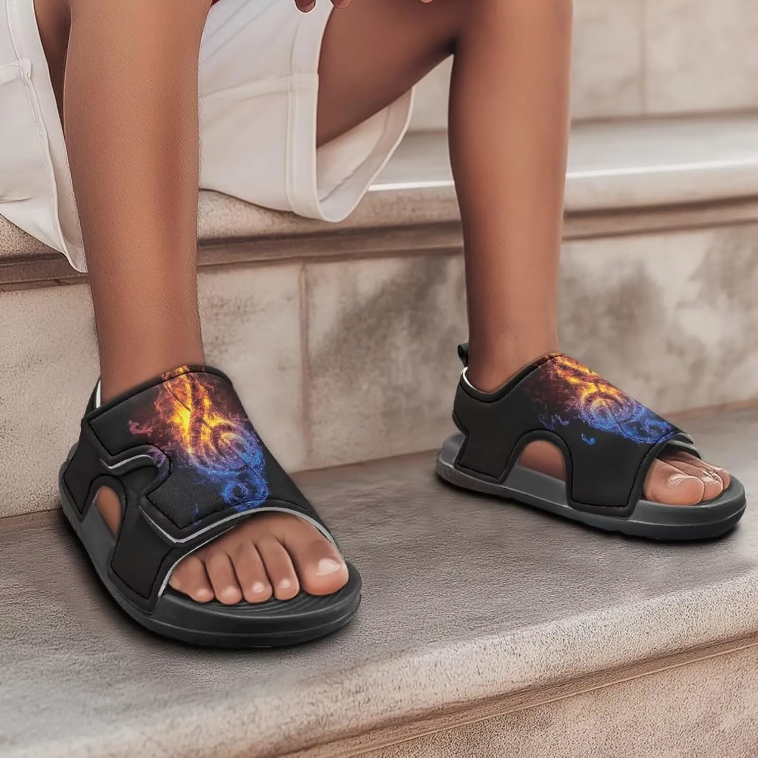 Toddler Boy Sandals Funny Summer Shoes for Kids Slip On Sandals