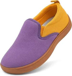 Toddler Kids Wide Barefoot Shoes Girls Boys Minimalist Slip On Canvas Sneakers Lightweight Casual Walking Shoes Fit Naturally Zero-Drop Sole