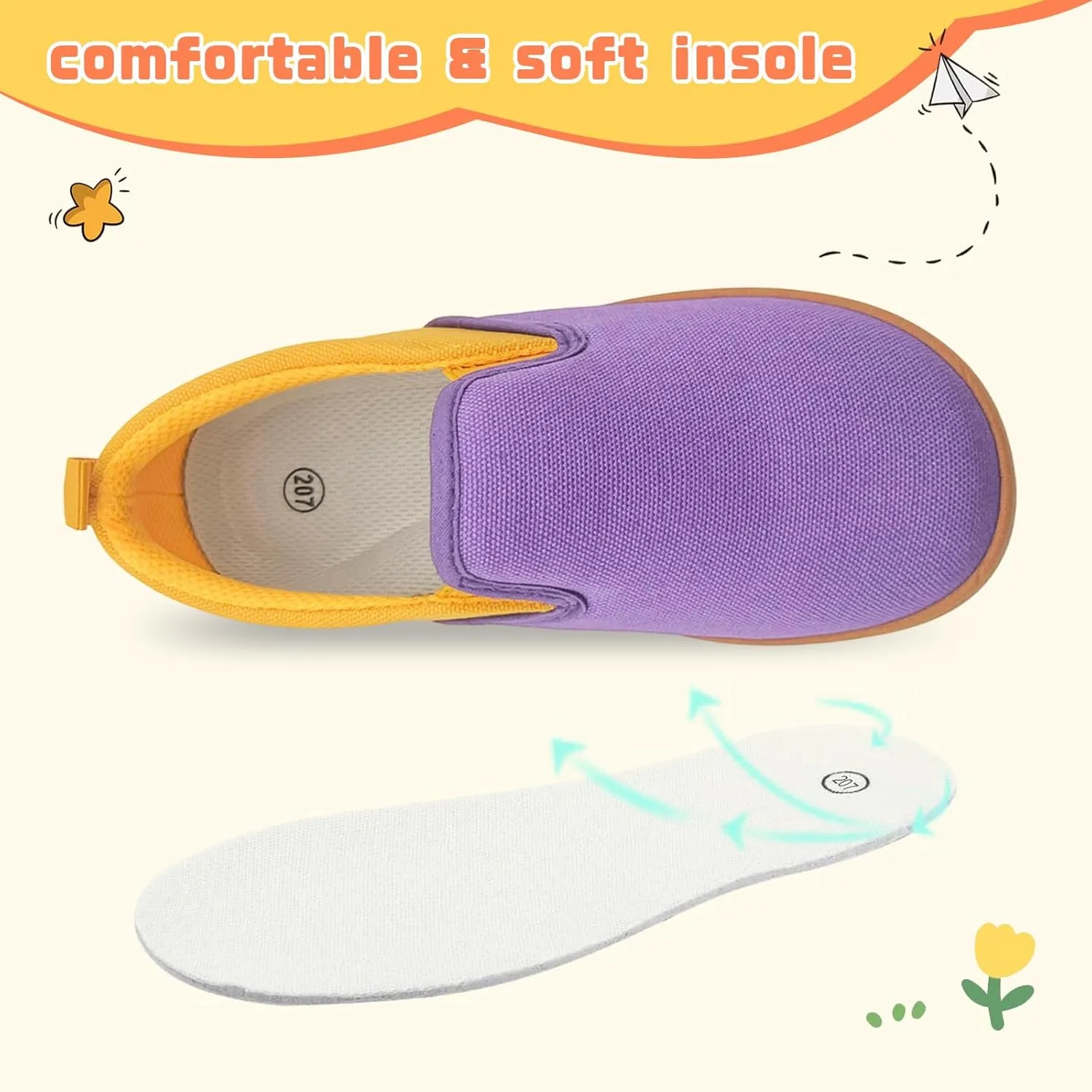 Toddler Kids Wide Barefoot Shoes Girls Boys Minimalist Slip On Canvas Sneakers Lightweight Casual Walking Shoes Fit Naturally Zero-Drop Sole