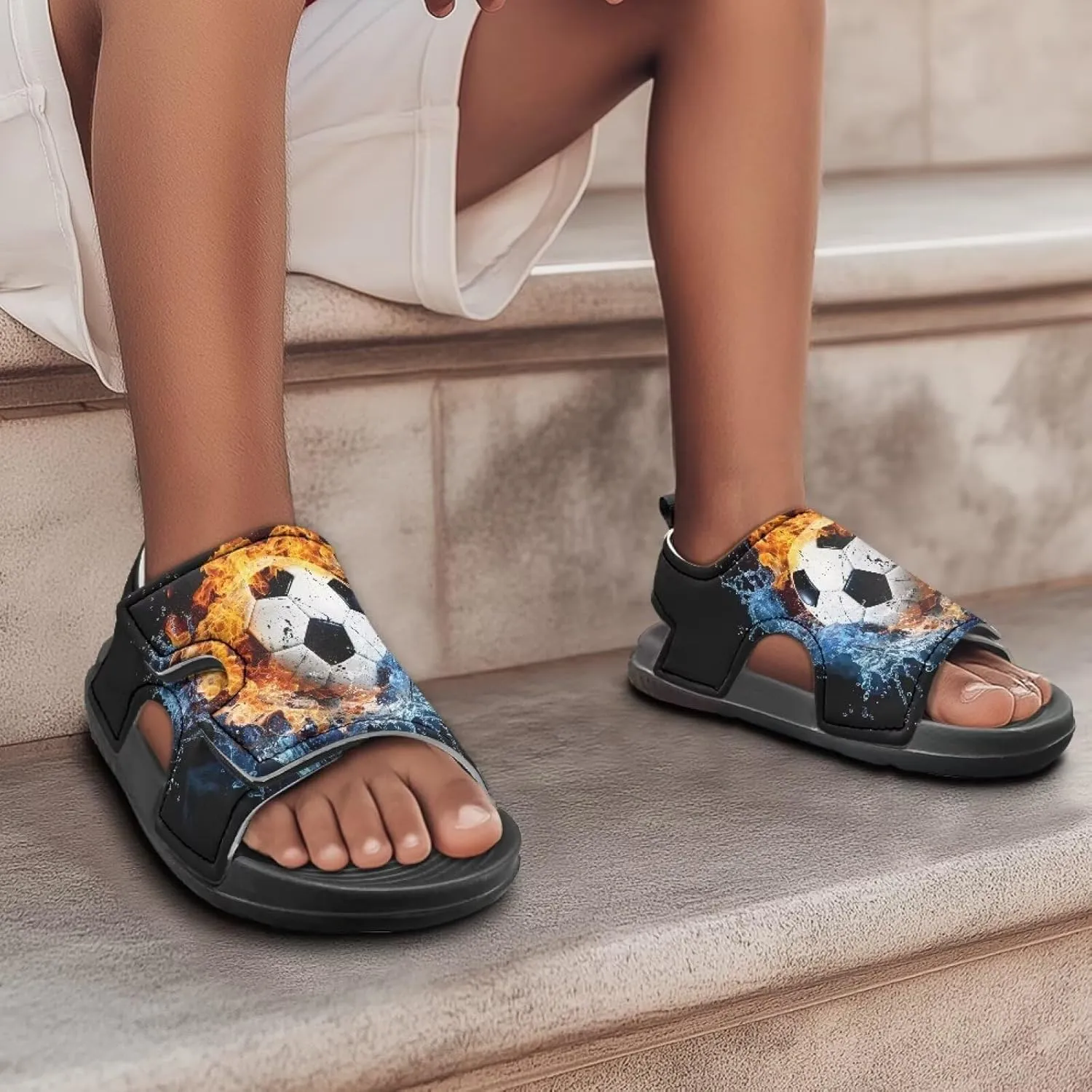 Toddler Sandals Boys Pool Slides Lightweight Summer Slippers for Kids