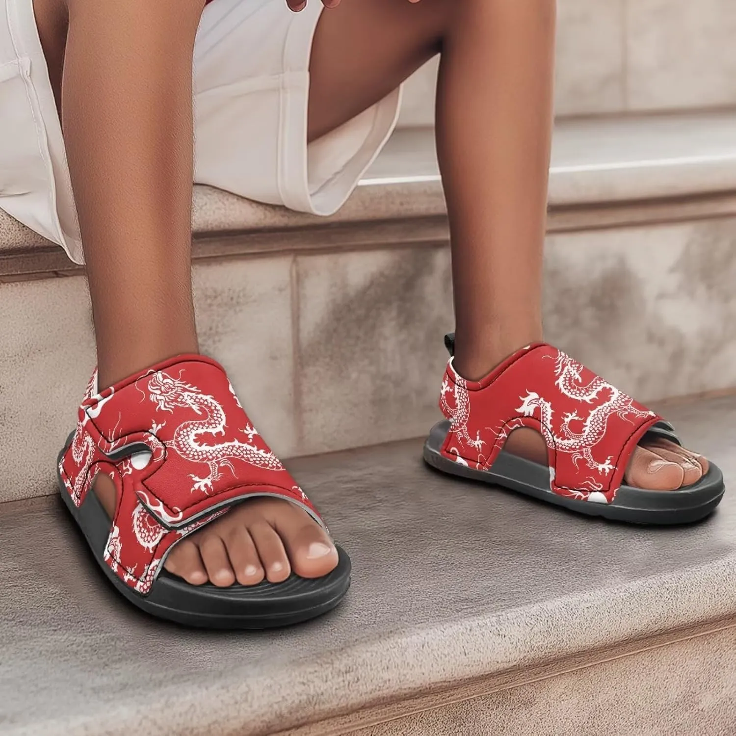 Toddler Sandals Boys Pool Slides Lightweight Summer Slippers for Kids