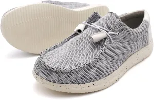 Town Forst Mens Hola Knit Upper Fashion Slip On Loafers White Mesh